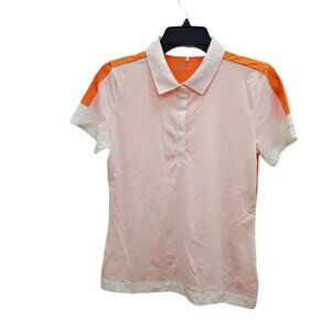 Nike NikeGolf Dri-Fit Tour Performance Women's White Neon Orange Contrast Polo S